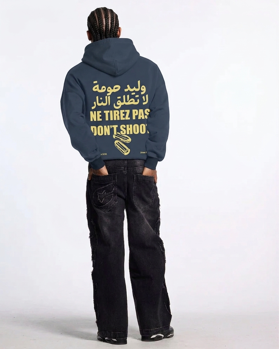 "WLID HOUMA" — Slate Blue Hoodie - Image 6