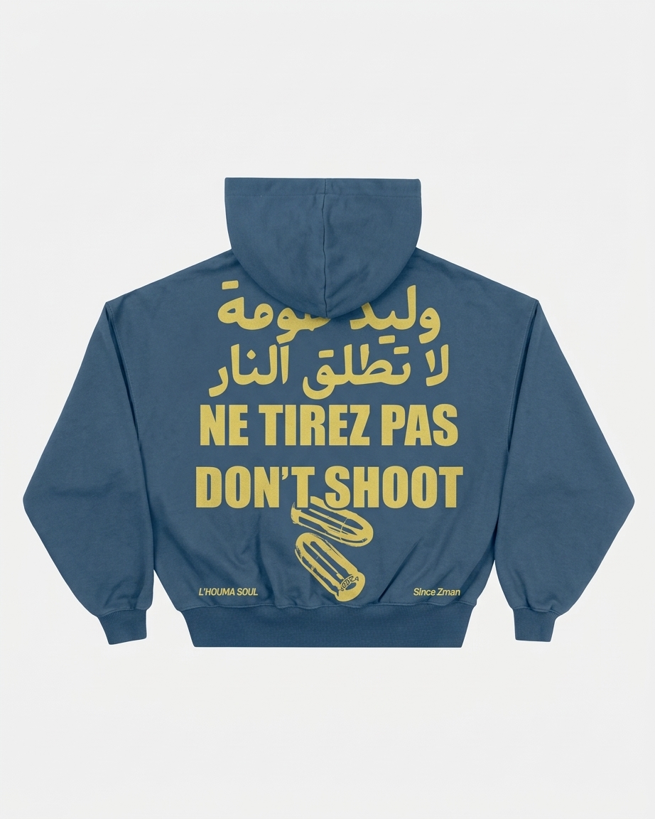 "WLID HOUMA" — Slate Blue Hoodie - Image 5